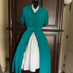 SAG HARBOR 2-pc green hobo bohemian maxi dress M
